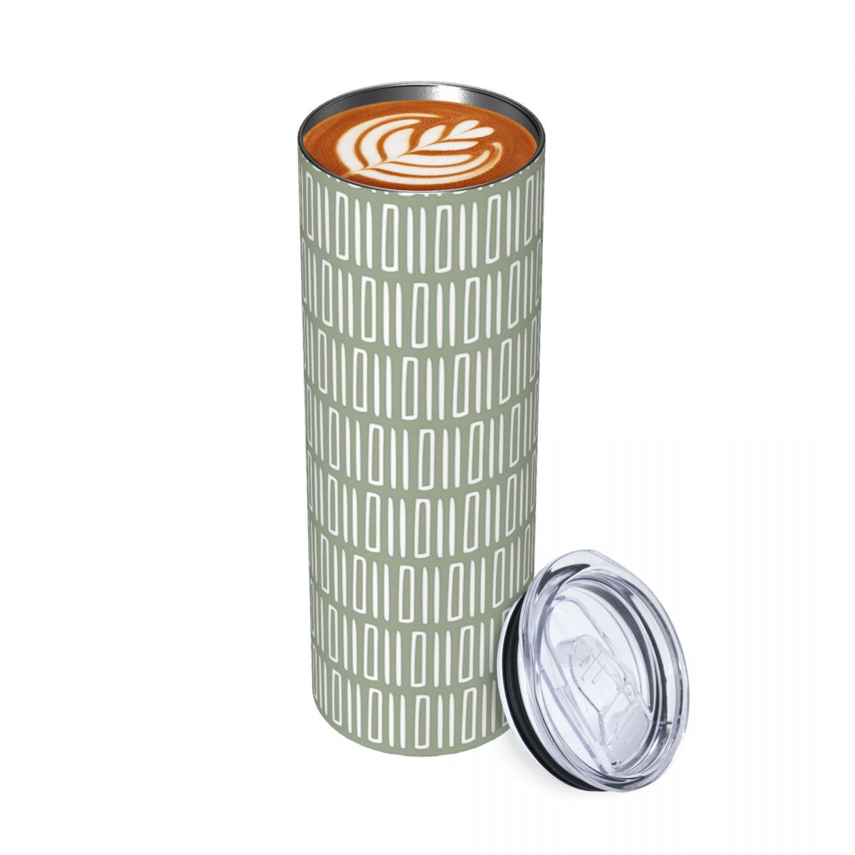Tumbler 20Oz White - Tribal Boho Abstract Patroon, Groen en