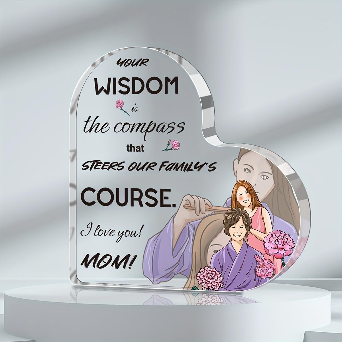Photo Acrylic Block - Familie Hartvormig Acryl Plaquettenblok 3,9x3,9 inch